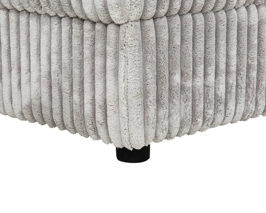 MILANO - Sofa sectionnel 113" corduroy gris