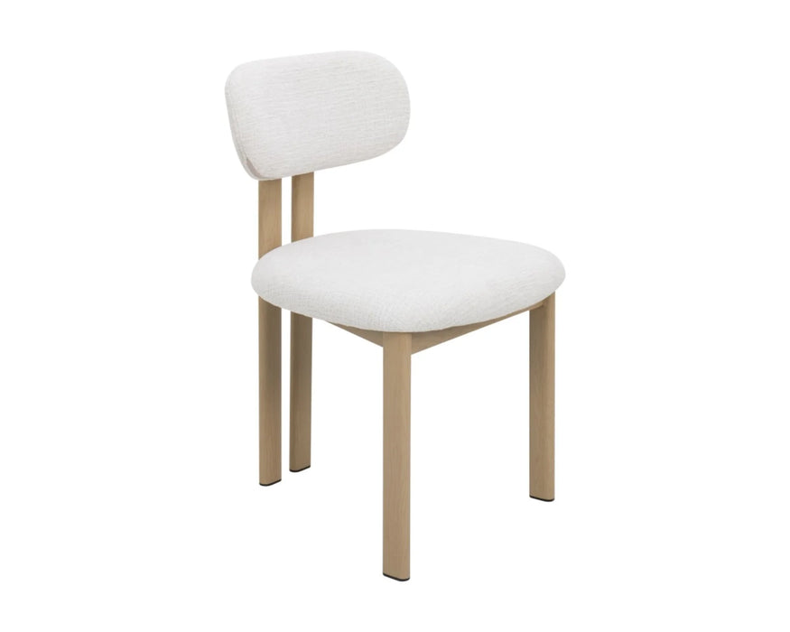 SVEIN - Chaise de cuisine scandinave en tissu beige
