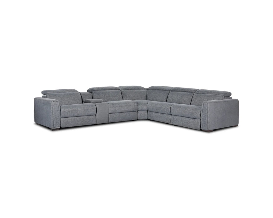 MERLIN - Sofa sectionnel inclinable électrique gris