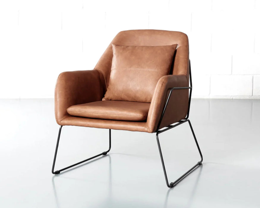 BROOK - Fauteuil 28" cuir végan brun