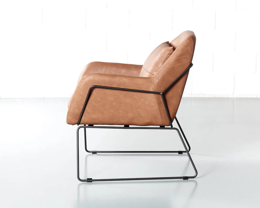 BROOK - Fauteuil 28" cuir végan brun