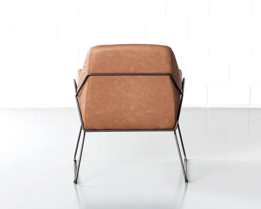 BROOK - Fauteuil 28" cuir végan brun