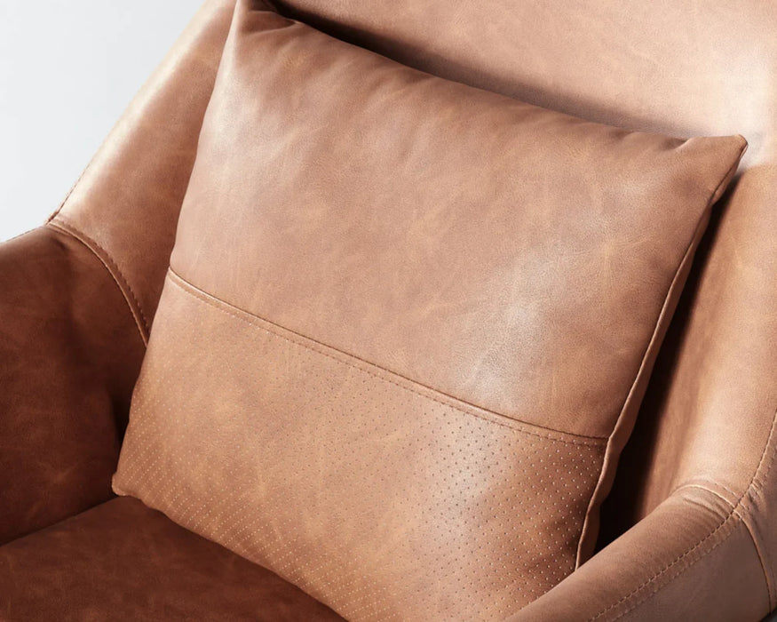 BROOK - Fauteuil 28" cuir végan brun