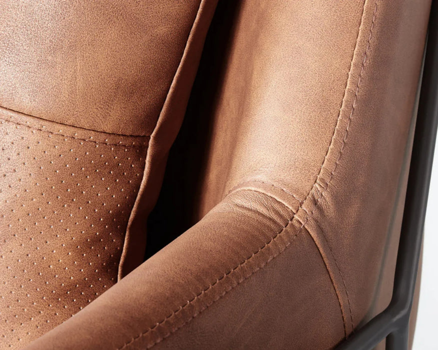 BROOK - Fauteuil 28" cuir végan brun
