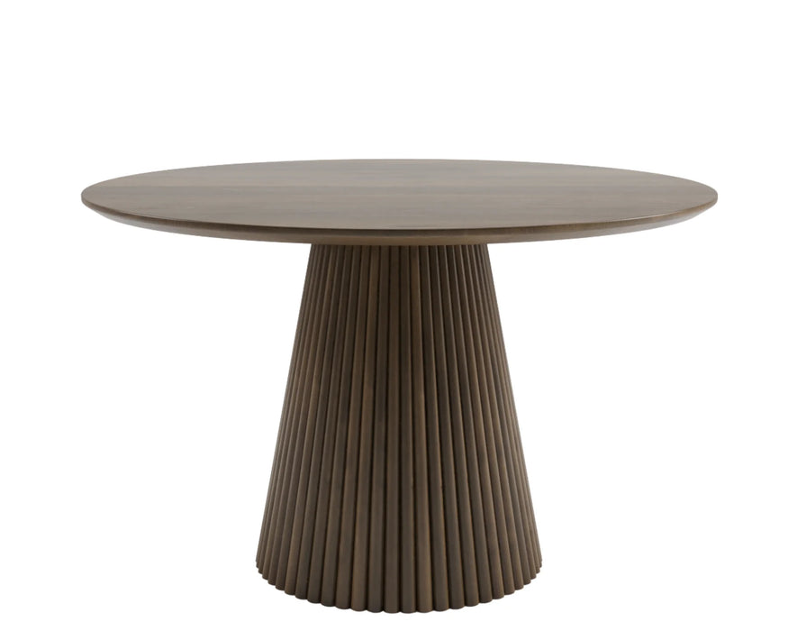 KALLA - 48" Round Dining Table, Dark Walnut