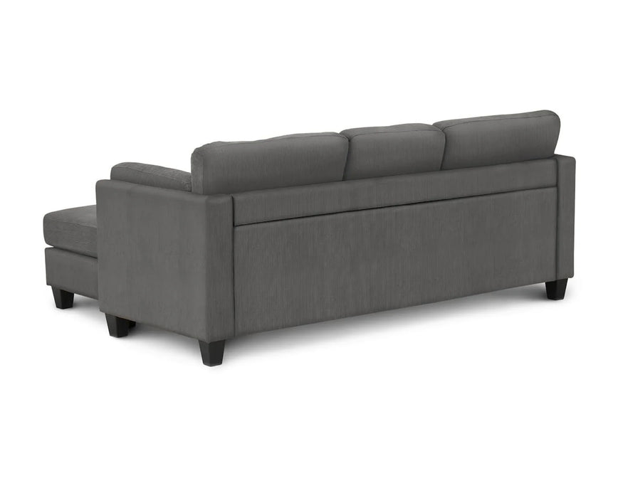 MILO - Sectionnel 87" corduroy réversible gris
