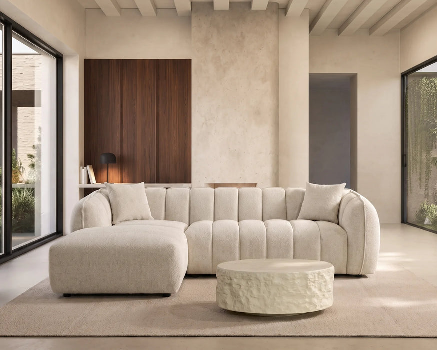 NICO - Sofa sectionnel 105" beige crème