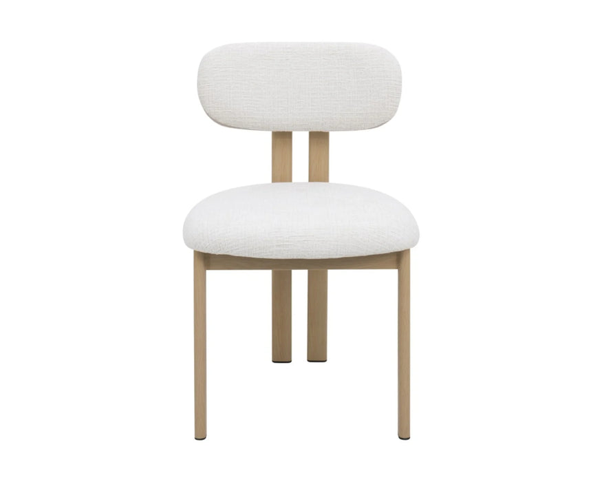 SVEIN - Chaise de cuisine scandinave en tissu beige