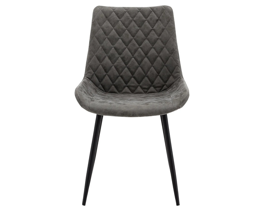 DAHLIA - Chaise de cuisine en tissu gris