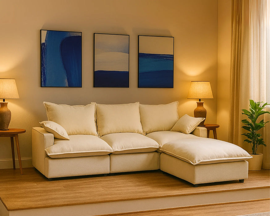 AUDREY - Modulaire 105" 4 morceaux beige