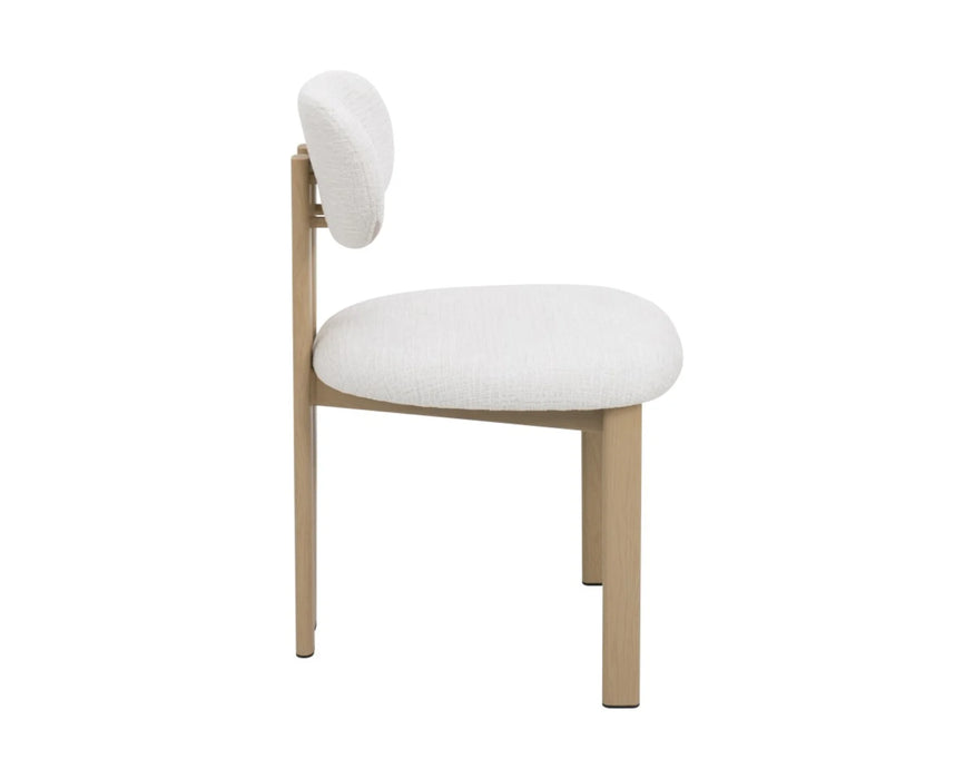 SVEIN - Chaise de cuisine scandinave en tissu beige