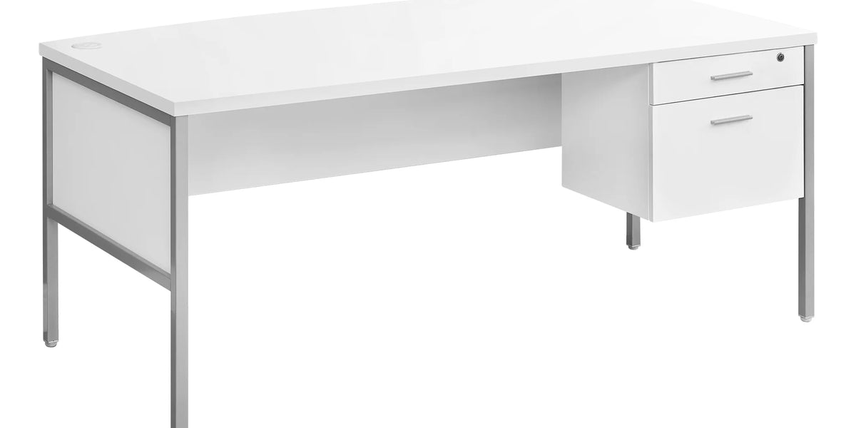 Nuasis - RICK - Bureau commercial 72po avec tiroirs Gris - Gris