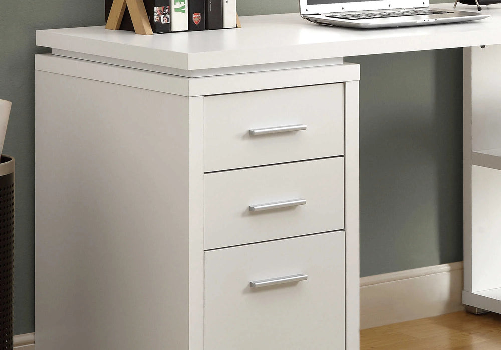 LINDA – Bureau d'angle blanc avec rangements