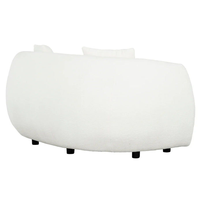 DIANA - 72" White Sherpa Loveseat