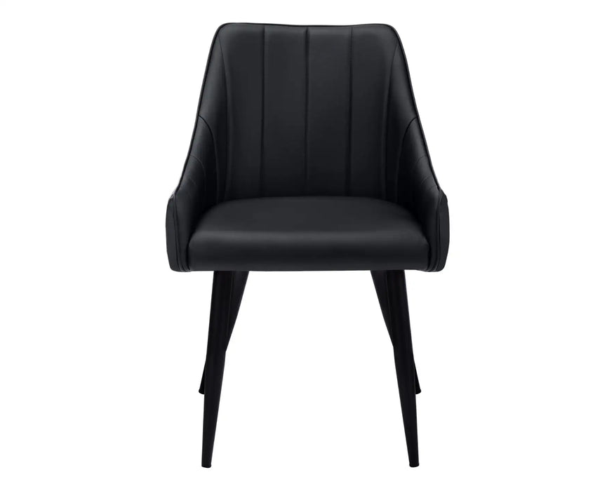 LOUIS - Chaise de cuisine avec accoudoirs noir