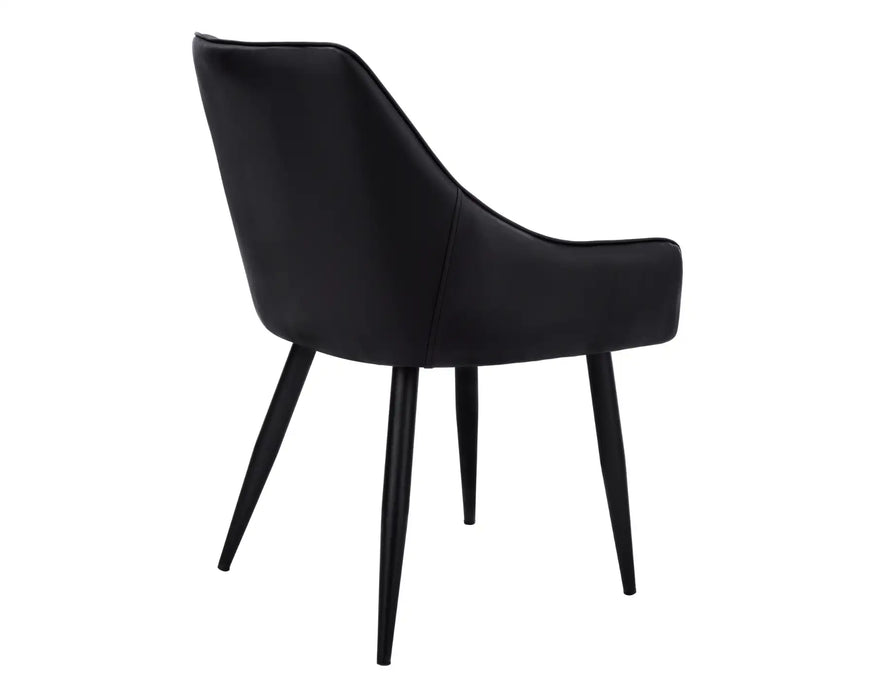 LOUIS - Chaise de cuisine avec accoudoirs noir