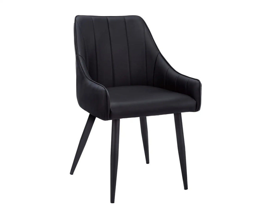 LOUIS - Chaise de cuisine avec accoudoirs noir