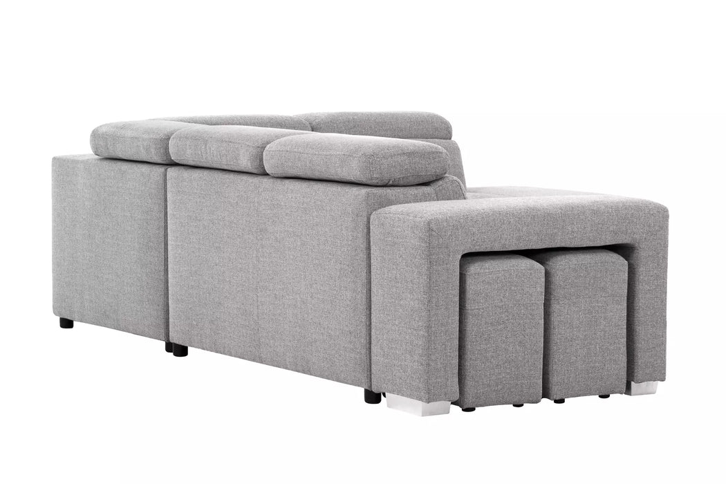 PATRICK - Sofa lit 104" gris pale