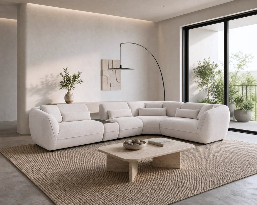 BALIN - 132" Taupe L-shaped Modular Sectional