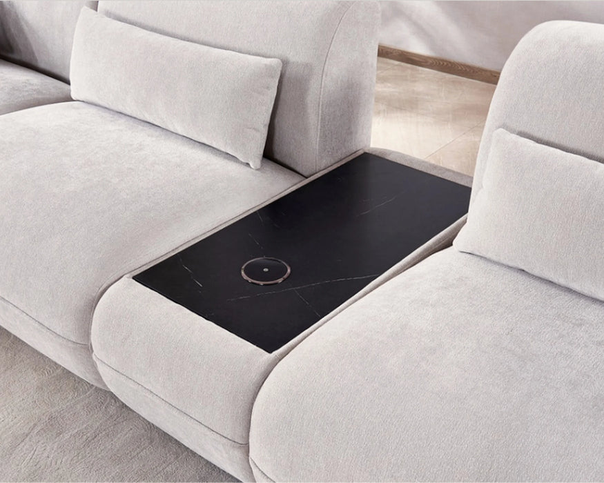 BALIN - Sofa modulaire 132" 4 morceaux gris