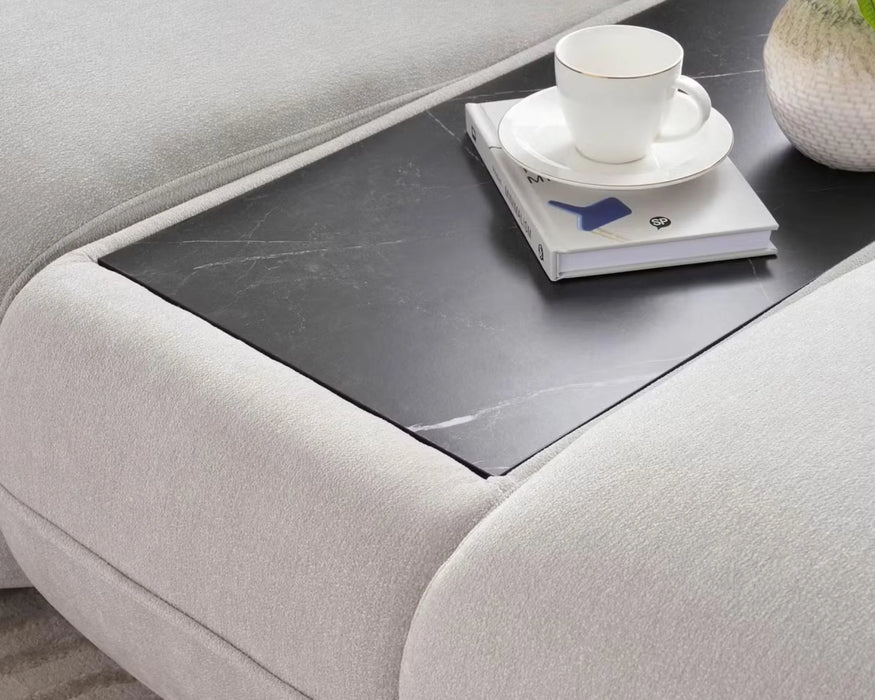 BALIN - Sofa modulaire 132" 4 morceaux gris