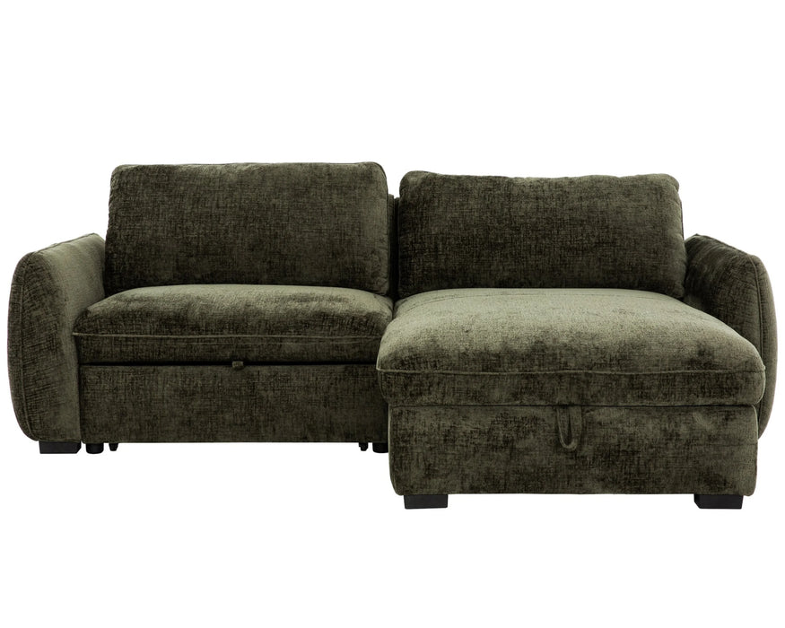 LEANDRE - 94" forest green sofa bed