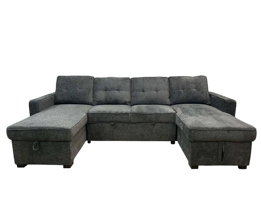 LUDO - Sofa-lit en U de 118" Charcoal