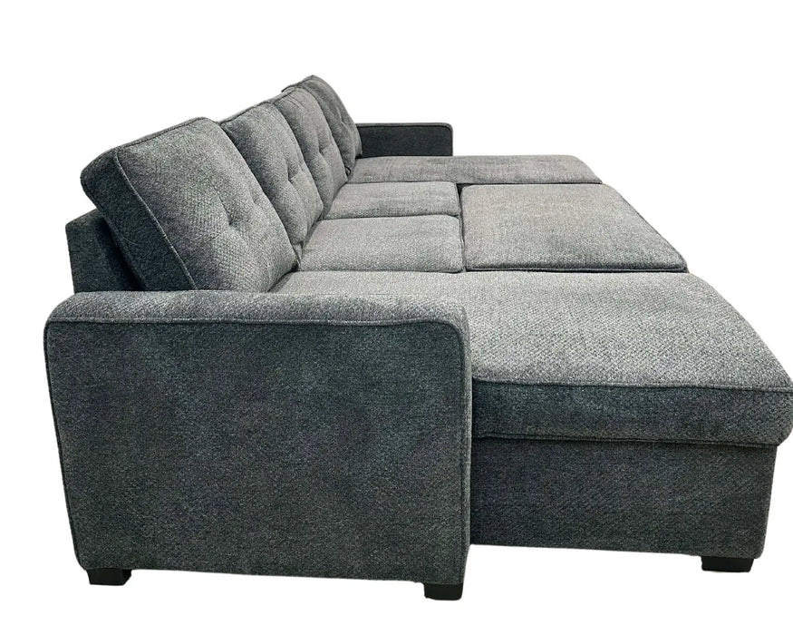 LUDO - Sofa-lit en U de 118" Charcoal