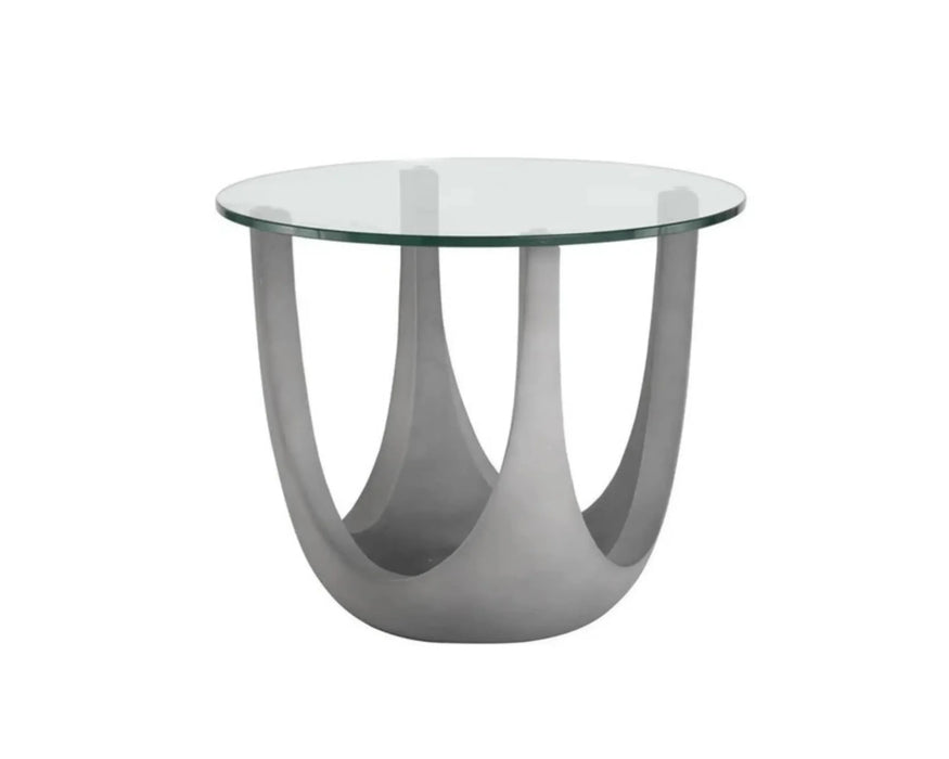 LIA - Table d'appoint 23" béton sculptée