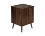 Table de chevet ALBAN noyer foncé, vue en angle
