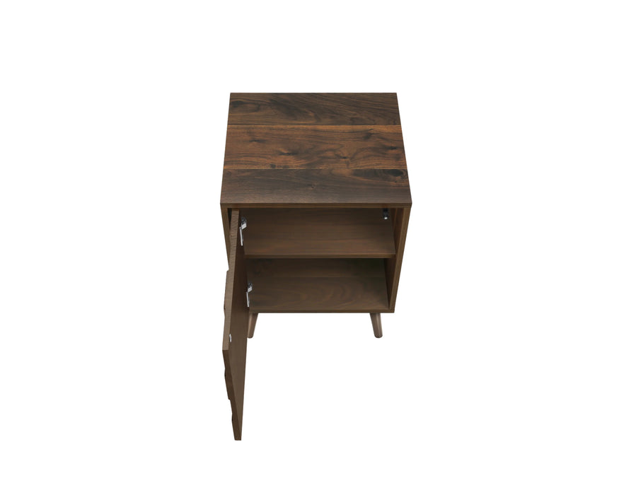 Plateau supérieur de la table de chevet ALBAN noyer foncé