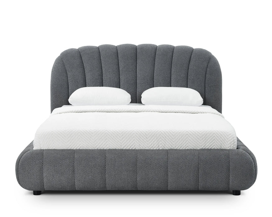 Base de lit ANOUK gris ardoise vue de face - Nuasis