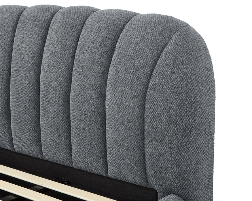 Zoom cadre capitonné segments arrondis ANOUK gris — Nuasis