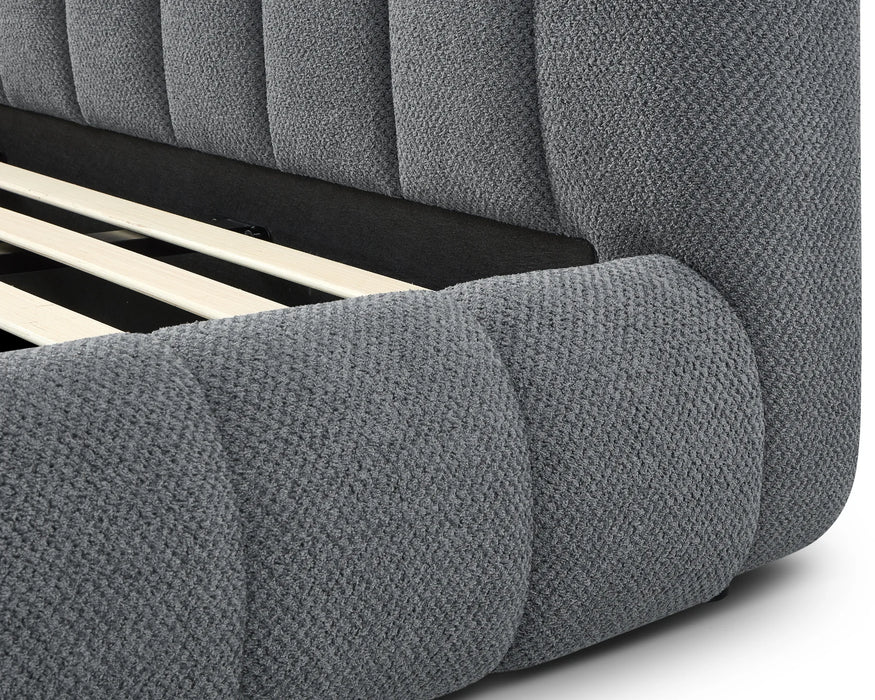 Zoom tissu base de lit ANOUK gris ardoise — Nuasis