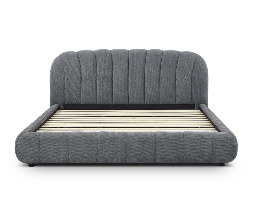 Base de lit king ANOUK gris ardoise vue de face — Nuasis