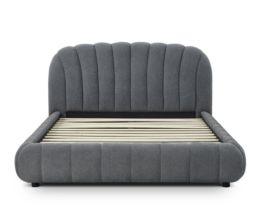 Base de lit queen ANOUK gris ardoise vue de face — Nuasis