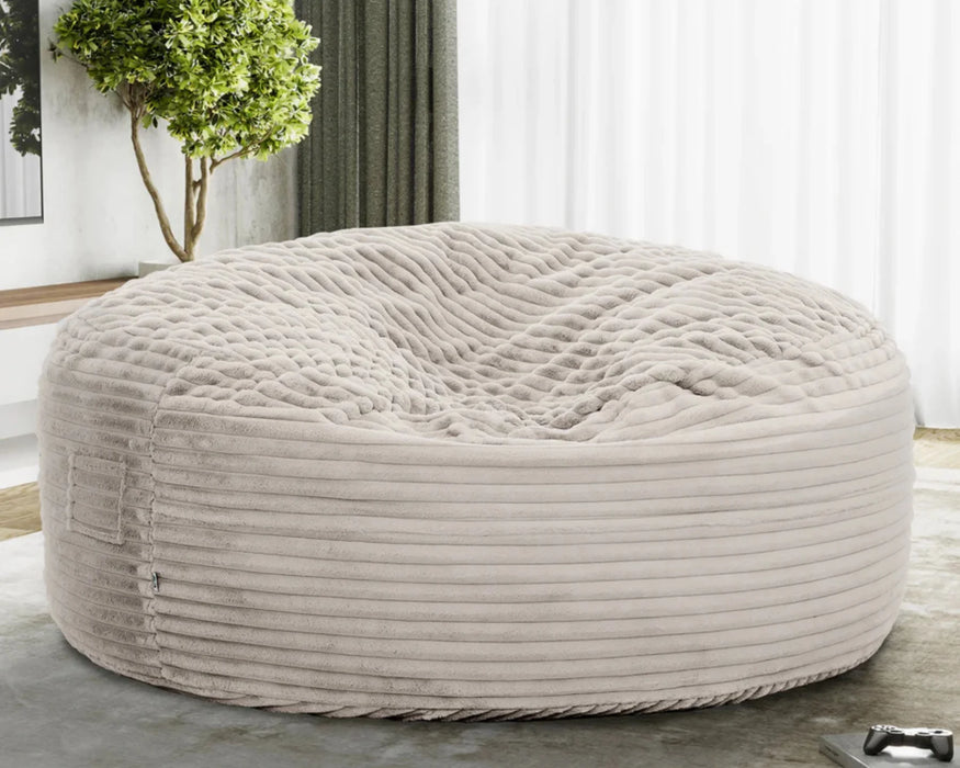 TEDDY - Giant 60" beanbag in taupe corduroy