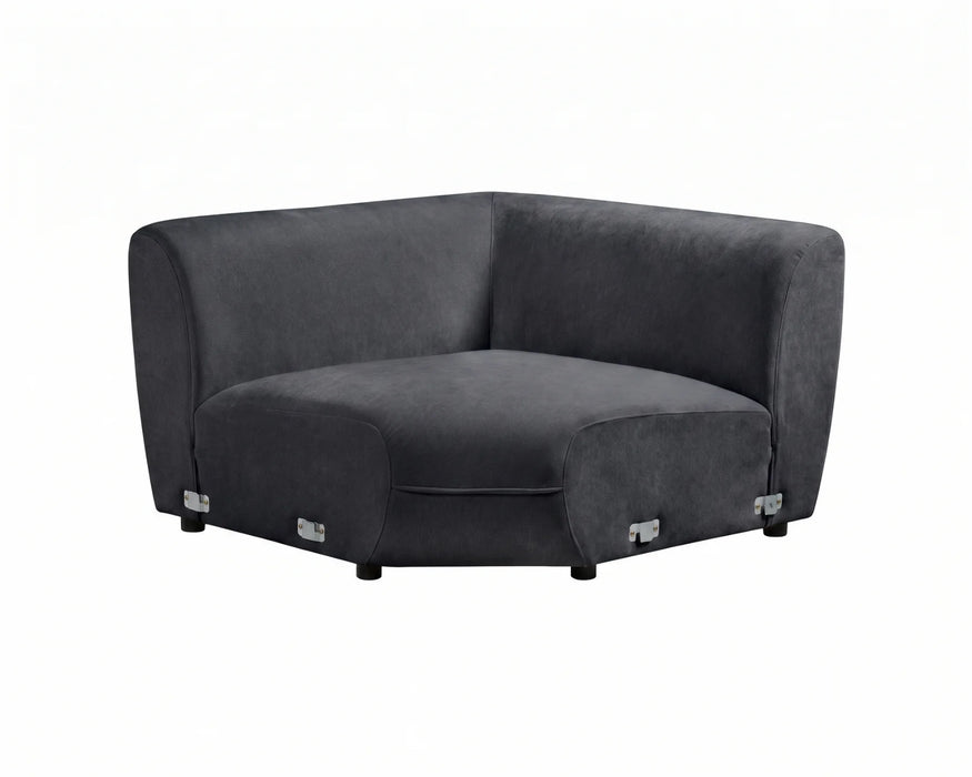 Module d'angle BALIN en tissu noir, vue en angle
