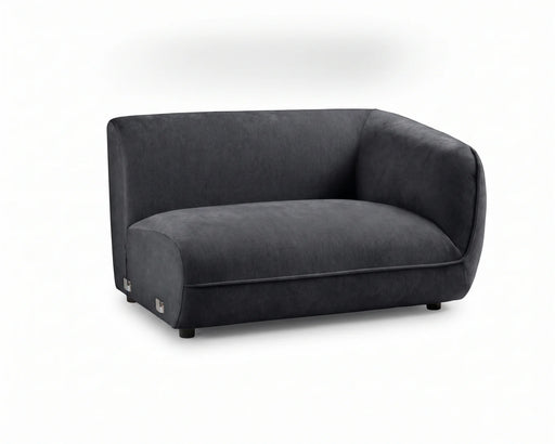 Module d'extrémité droite BALIN en tissu polyester noir, vue en angle