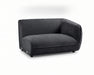 Module d'extrémité droite BALIN en tissu polyester noir, vue en angle