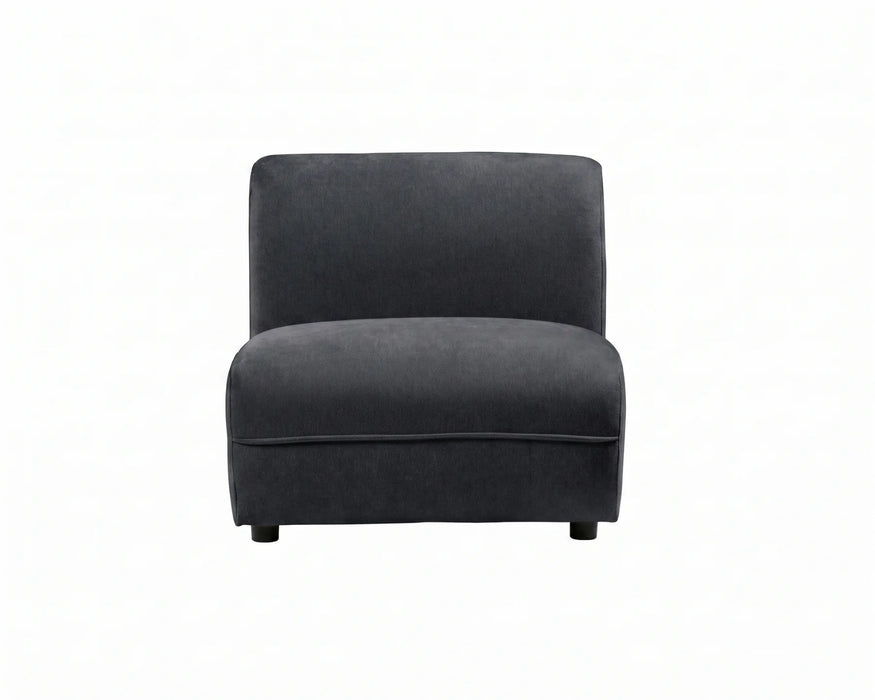 Module siège BALIN en tissu polyester noir, vue de face
