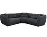 Sectionnel modulaire BALIN 5 places en tissu polyester noir, vue en angle