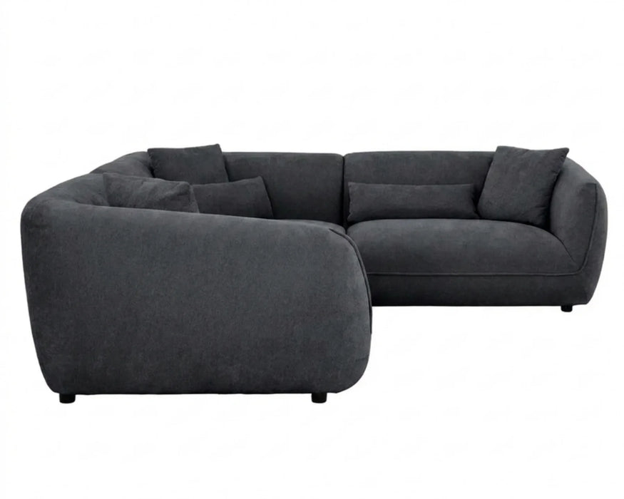 Sectionnel modulaire BALIN noir, vue de face côté opposé