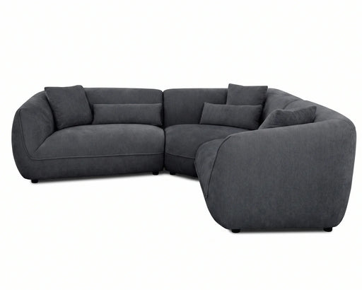 Sectionnel modulaire BALIN noir, vue de face