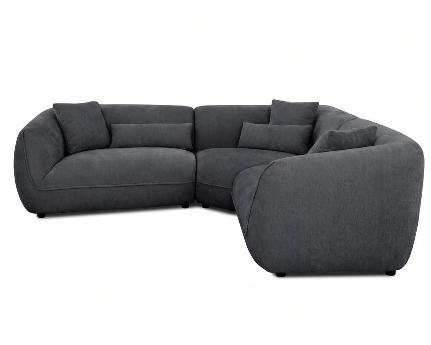 Sectionnel modulaire BALIN noir, vue de face