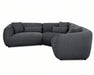 Sectionnel modulaire BALIN noir, vue de face