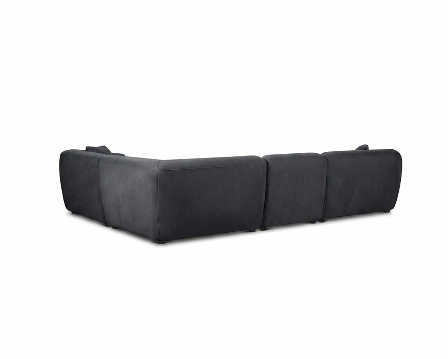 Vue arrière du sectionnel modulaire BALIN 6 places noir