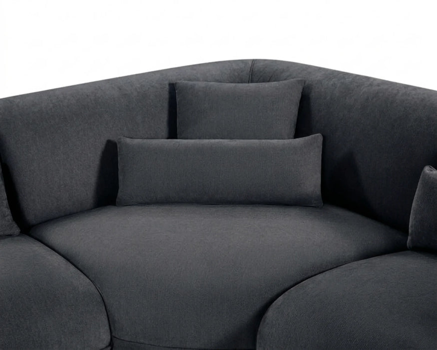 Zoom sur le module d'angle du sectionnel BALIN noir