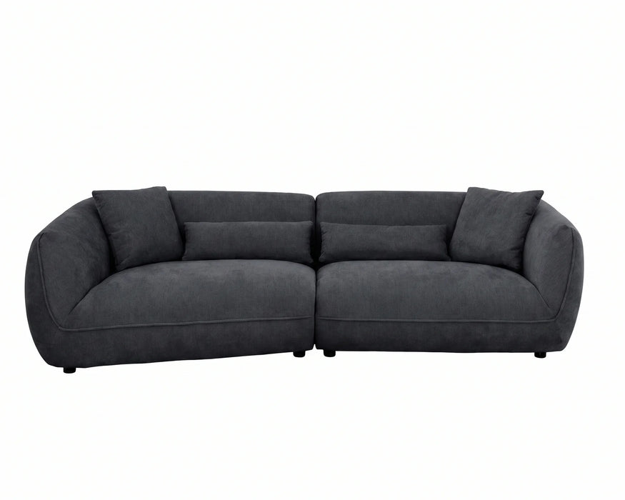 Sofa 3-4 places BALIN en tissu noir, vue de face
