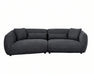 Sofa 3-4 places BALIN en tissu noir, vue de face